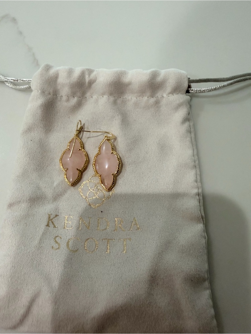 Kendra Scott Pink Gold-Trim Danielle Drop Earrings